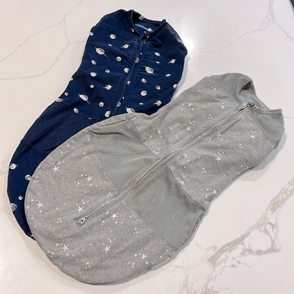 Happiest Baby Bundle - Sleepa Swaddle Sack Stars and Planets Set of 2 - Size M